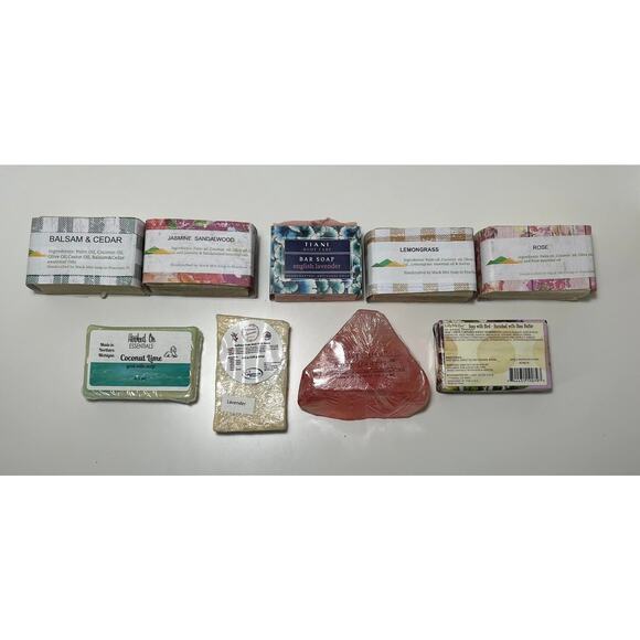 Lot of 9 Handcrafted Bar Soaps Floral Various Brands 2.5 lbs - Picture 1 of 2